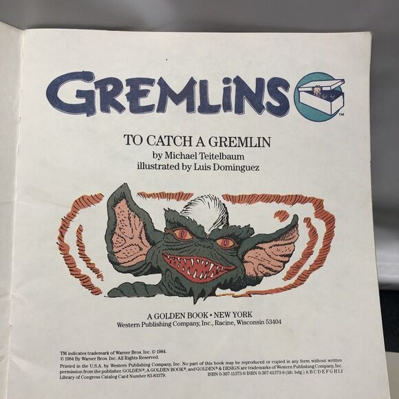Gremlins: To Catch a Gremlin Paperback Book Vintage 1984 Golden Book Teitelbaum - Picture 6 of 9